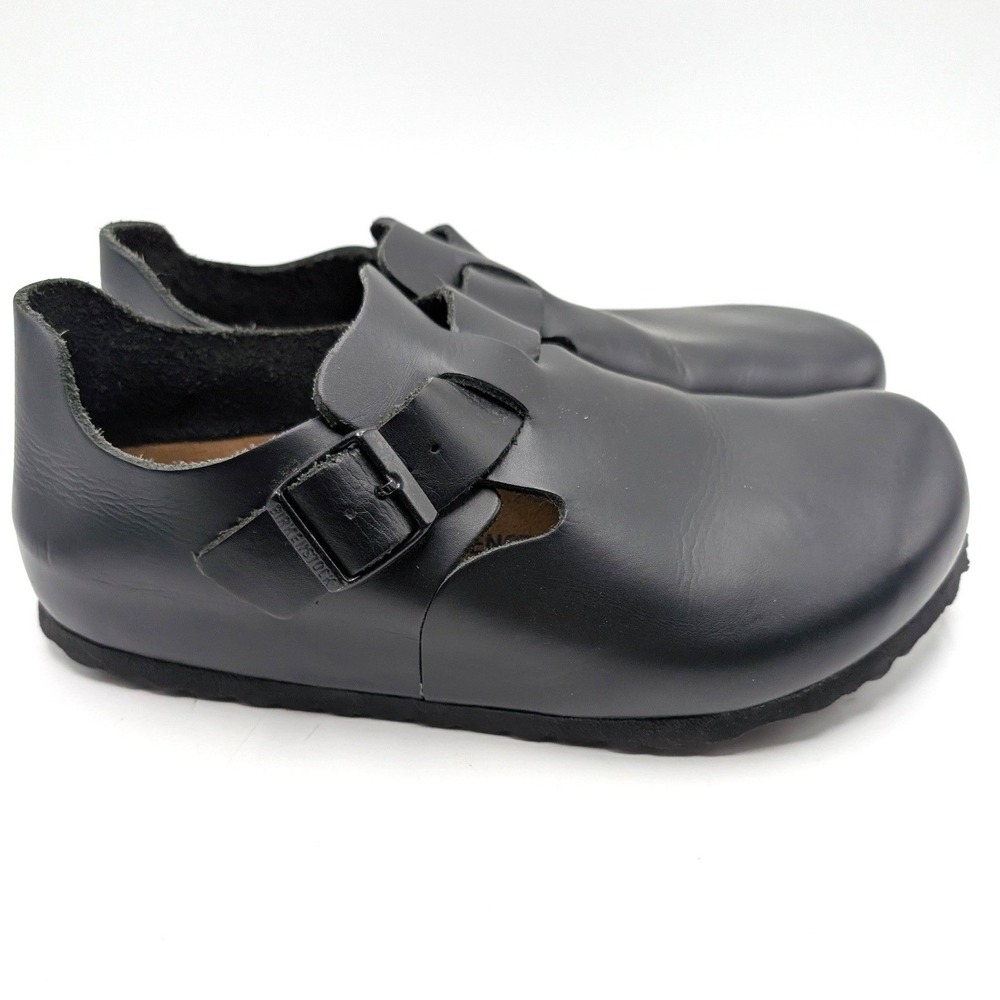 Birkenstock London Black Leather Clogs Shoes Sandals Shoes EU 40 L9 M7 WORN ONCE